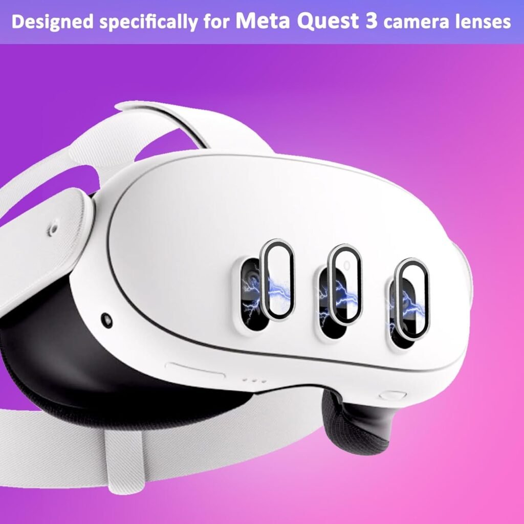 3-in-1 Lens Protector for Meta Quest 3, Plastic Hard Protective Shell Cover, High Definition Camera Lens Protector, Build-in Silicone Lens Cover Set for VR Headset Oculus Quest 3 Accessories