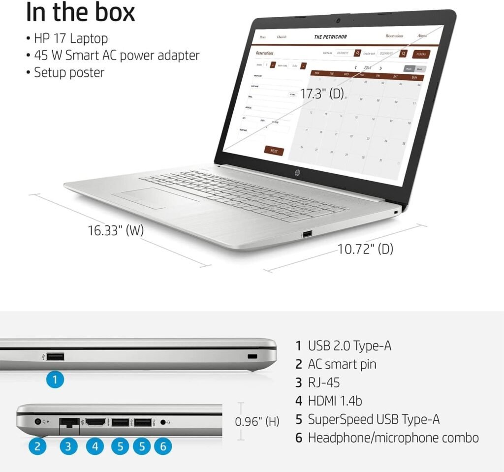 HP 2024 Newest 17 Pavilion Laptop, 17.3 FHD IPS Anti-Glare Display, 6-Core Intel i3-1215U, 32GB RAM, 1TB SSD, Wi-Fi, Privacy Camera, Fast Charge, Long Battery, Windows 11 Pro +HubxcelAccessory