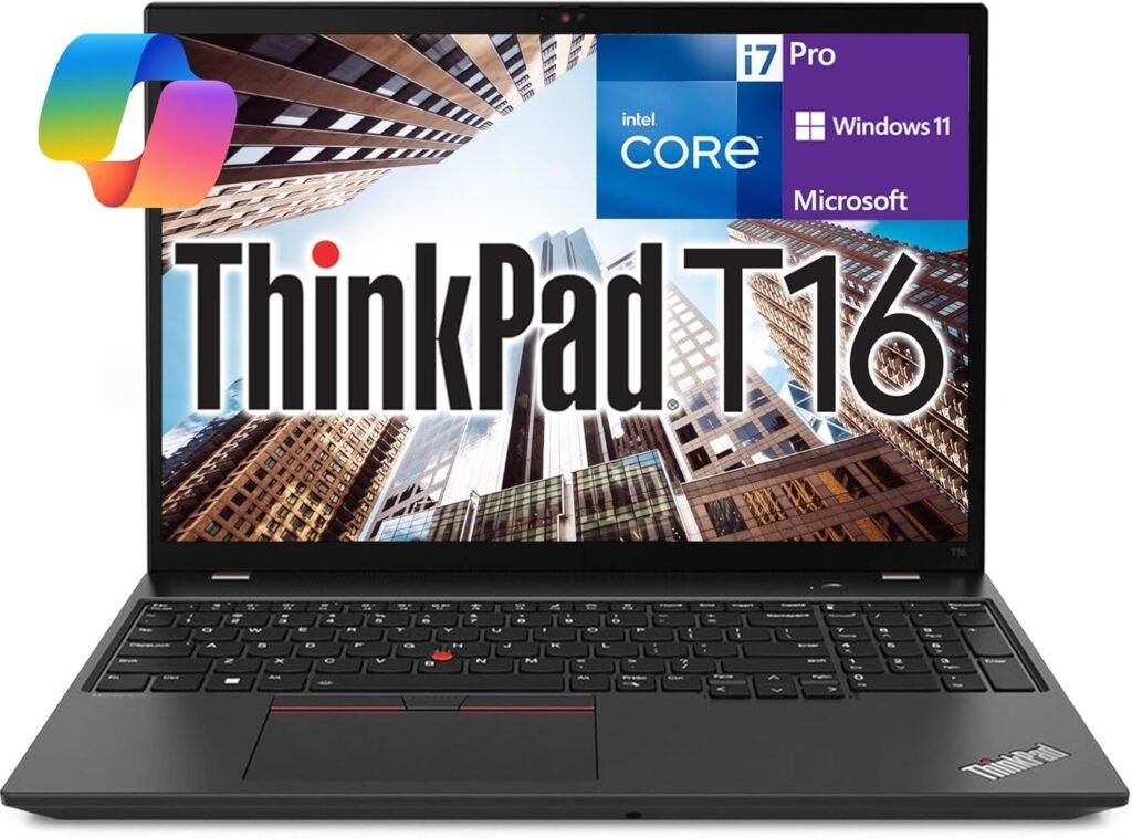 Lenovo ThinkPad T16 Gen 2 Business Laptop 16” FHD+ IPS Display, Intel 10 Core i7-1355U, 32GB DDR5, 1TB NVMe, HD Webcam, WiFi 6, BT, RJ-45, HDMI, Win 11 Pro w/AI Copilot, Black