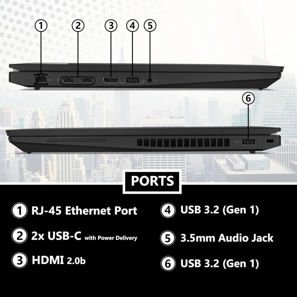 Lenovo ThinkPad T16 Gen 2 Business Laptop 16” FHD+ IPS Display, Intel 10 Core i7-1355U, 32GB DDR5, 1TB NVMe, HD Webcam, WiFi 6, BT, RJ-45, HDMI, Win 11 Pro w/AI Copilot, Black