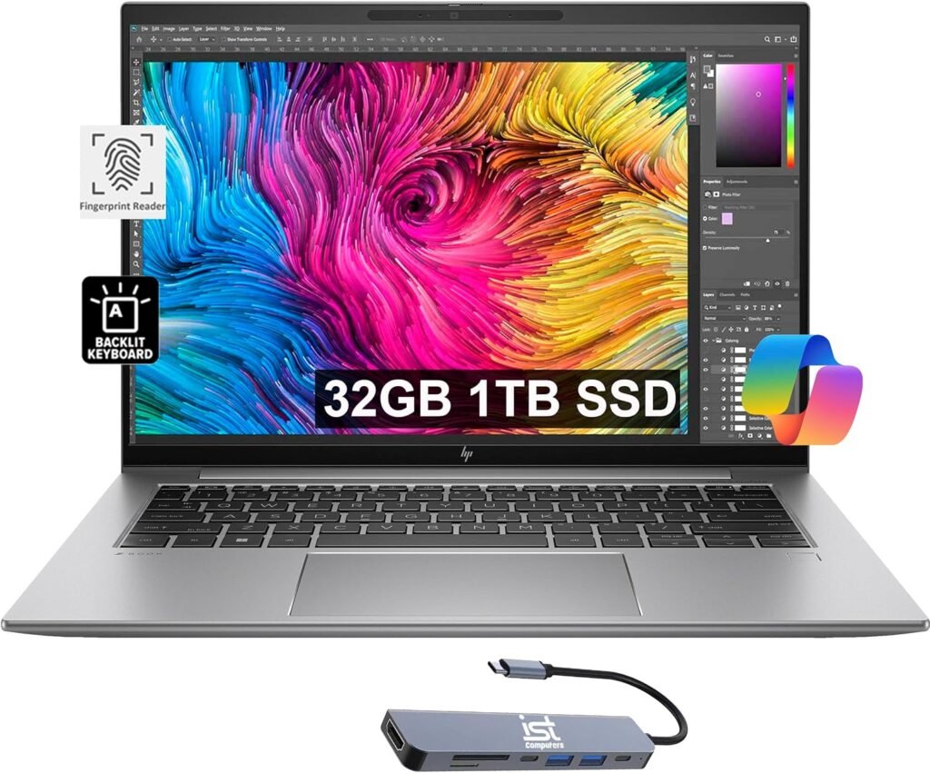 HP ZBook Firefly G10 Mobile Workstation (14 FHD+, Intel 14-Core i7-1370P, 64GB DDR5 RAM, 2TB SSD) Laptop for Engineer, Designer, Architect, IST Hub, Backlit, Fingerprint, Win 11 Pro w/AI Copilot