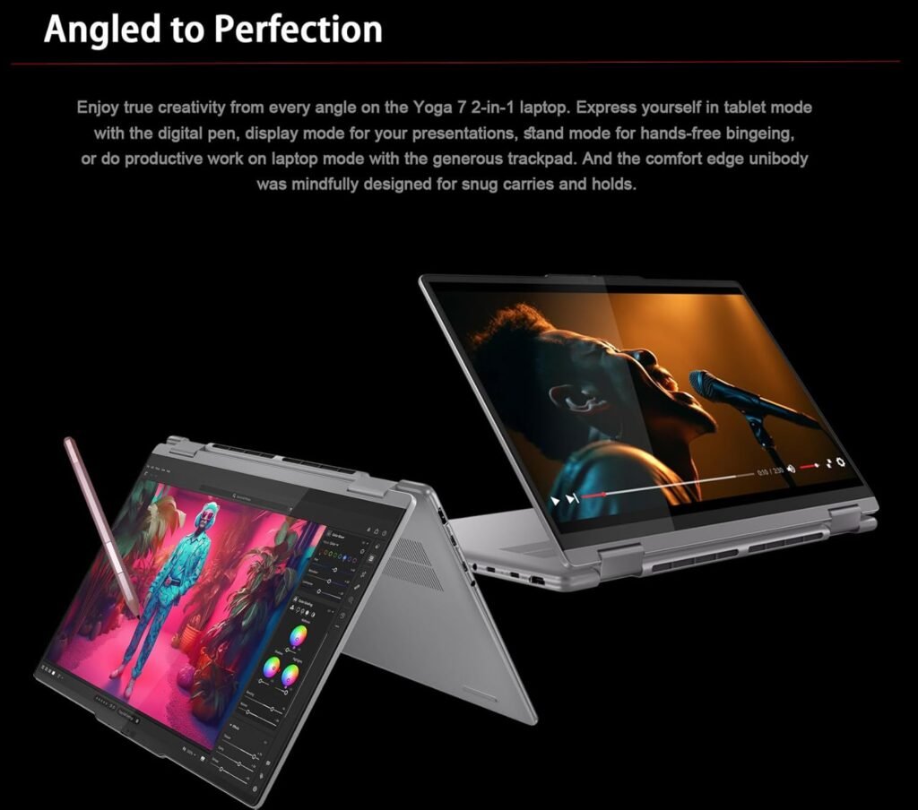 Lenovo Yoga 7 7i 2-in-1 Business Laptop (14 FHD+ Touchscreen, AMD Ryzen 7 8840HS (i7-1355U), 16GB RAM, 1TB SSD, IST Precision Pen), Backlit, Fingerprint, FHD IR Webcam, Win 11 Home, Arctic Gre