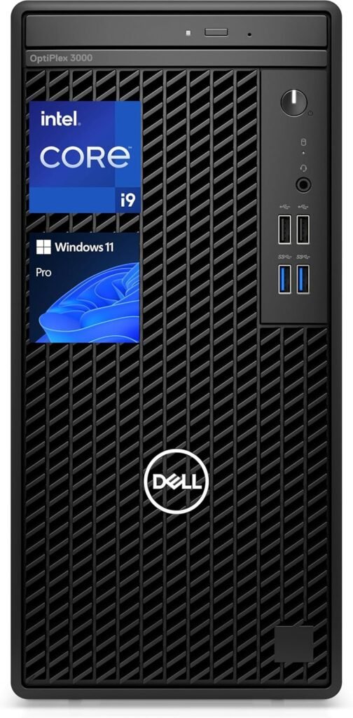 DELL OptiPlex 3000 Series Business Tower Desktop, Intel Core i9-12900K, 64GB RAM, 2TB SSD, DVD-RW, Display Port, RJ-45, HDMI, Wired KB  Mouse, Wi-Fi, Windows 11 Pro, Black