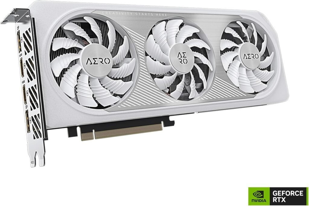 GIGABYTE GeForce RTX 4060 AERO OC 8G Graphics Card, 3X WINDFORCE Fans, 8GB 128-bit GDDR6, GV-N4060AERO OC-8GD Video Card