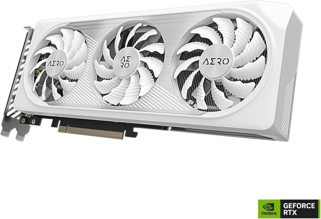 GIGABYTE GeForce RTX 4060 AERO OC 8G Graphics Card, 3X WINDFORCE Fans, 8GB 128-bit GDDR6, GV-N4060AERO OC-8GD Video Card