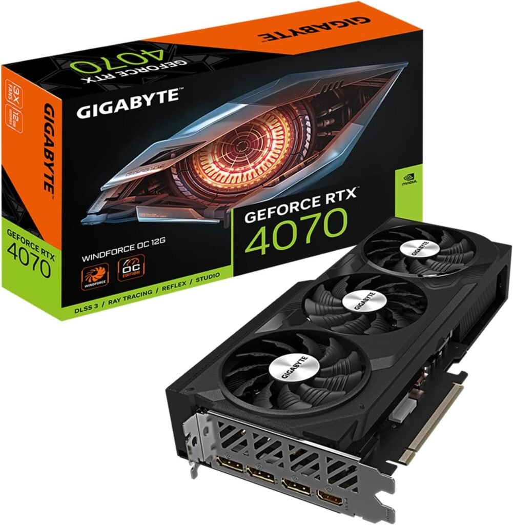 GIGABYTE GeForce RTX 4070 WINDFORCE OC V2 12G Graphics Card, 3X WINDFORCE Fans, 12GB 192-bit GDDR6, GV-N4070WF3OCV2-12GD Video Card