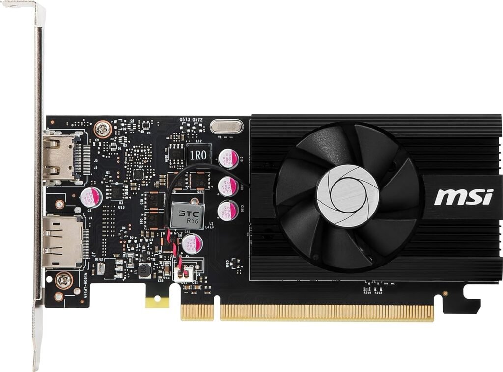 MSI Gaming GeForce GT 1030 4GB DDR4 64-bit HDCP Support DirectX 12 DP/HDMI Single Fan OC Graphics Card (GT 1030 4GD4 LP OC)