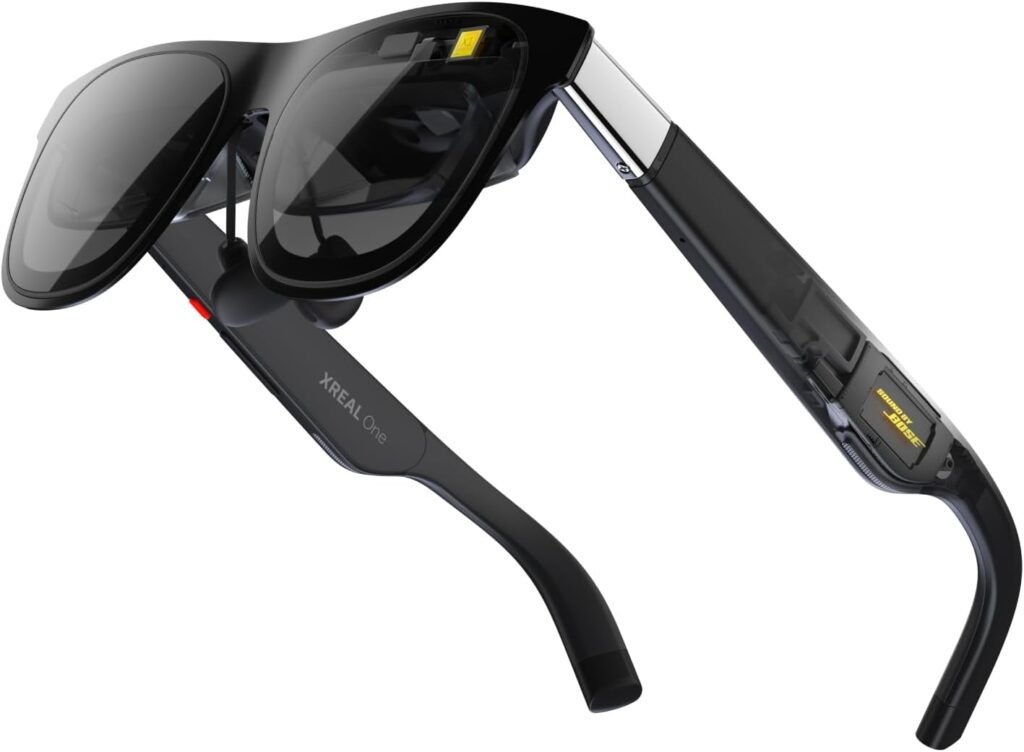 XREAL One AR Glasses with X1 Chip, Native 3 DoF, 147 50°FOV 120Hz HD Display, Renowned Audio, 3 Adjustable Lens Transparency, Smart Glasses for iPhone 16/15, Steam Deck, ROG, Mac, PC, Android  iOS