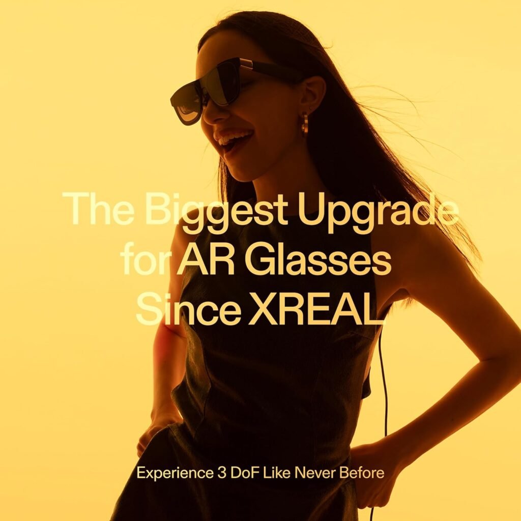 XREAL One AR Glasses with X1 Chip, Native 3 DoF, 147 50°FOV 120Hz HD Display, Renowned Audio, 3 Adjustable Lens Transparency, Smart Glasses for iPhone 16/15, Steam Deck, ROG, Mac, PC, Android  iOS