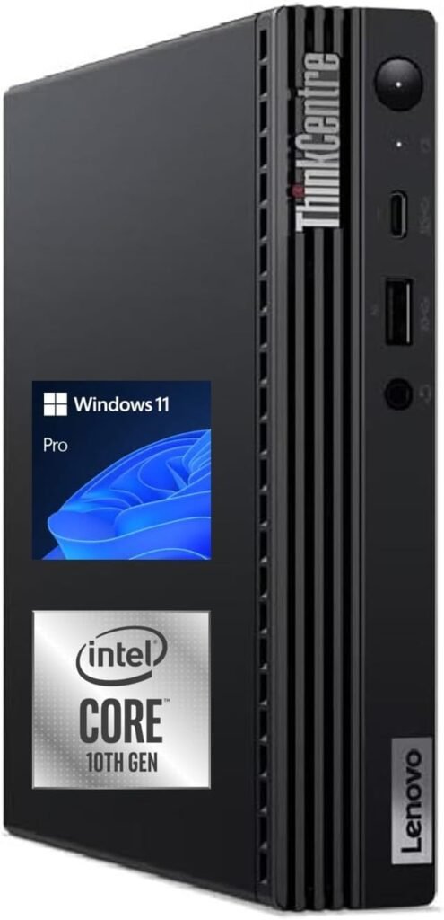 Lenovo ThinkCentre Business Mini Desktop, Intel Core Processor(Up to 4.3Ghz), 16GB RAM, 256GB SSD, Display Port, HDMI, USB Type-C, RJ-45, Wi-Fi 6, Windows 11 Pro, Black