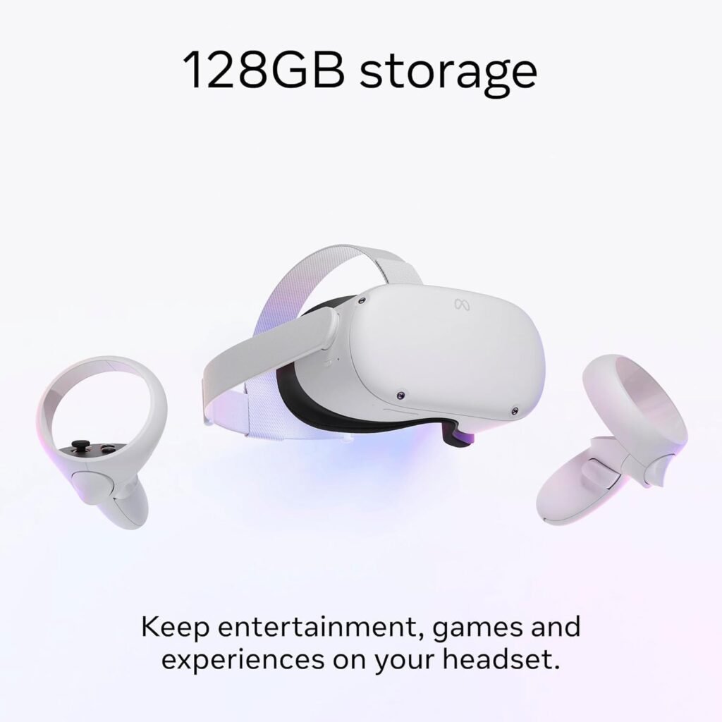 Oculus Quest 2 Advanced All-in-One Virtual Reality Gmaing VR Headset 128GB Set, White