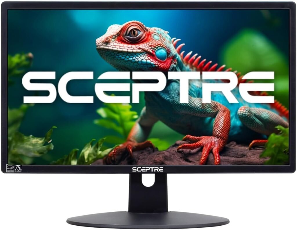 Sceptre 20 1600x900 75Hz Ultra Thin LED Monitor 2x HDMI VGA Built-in Speakers, Machine Black Wide Viewing Angle 170° (Horizontal) / 160° (Vertical)