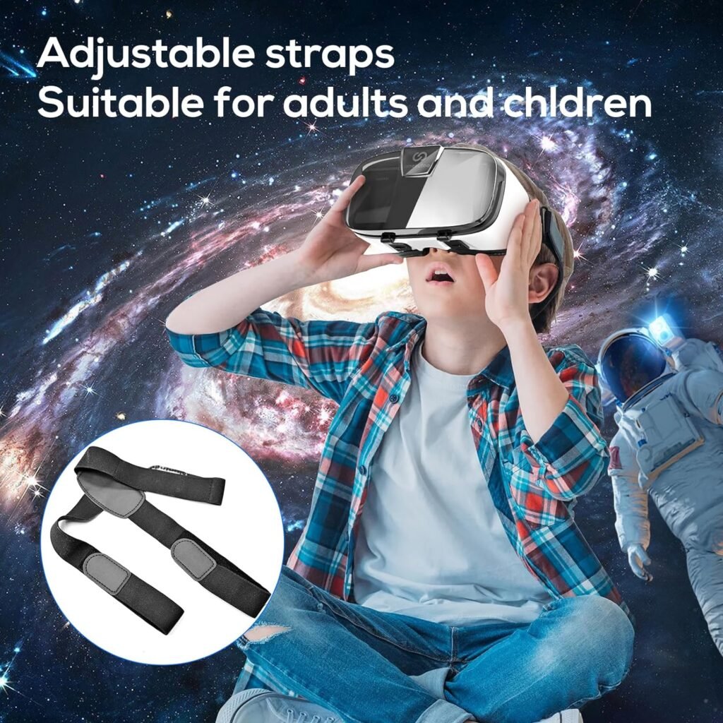 VR Headset for Phone, Compatible with iPhone Samsung and Android 3D Virtual Reality for Kids and Adults VR Goggles for Smartphone /4.5-6.3in Eyes Protected Anti-Blue HD Lenses