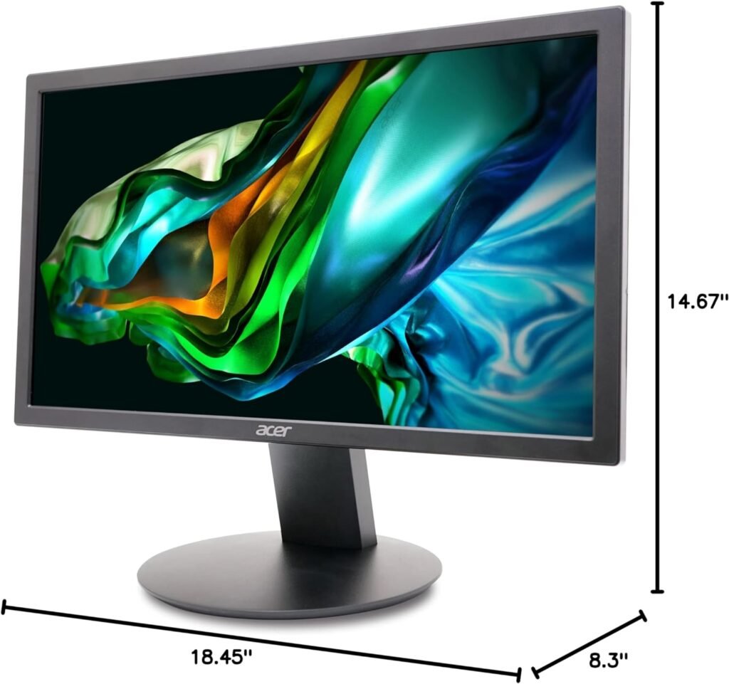 Acer K202Q bi 19.5-inch Professional HD+ (1600 x 900) Monitor, 75Hz Refresh Rate, VESA Mountable, VisionCare Technologies, BlueLight Filter  Flickerless Technology (HDMI Port  VGA Port),Black