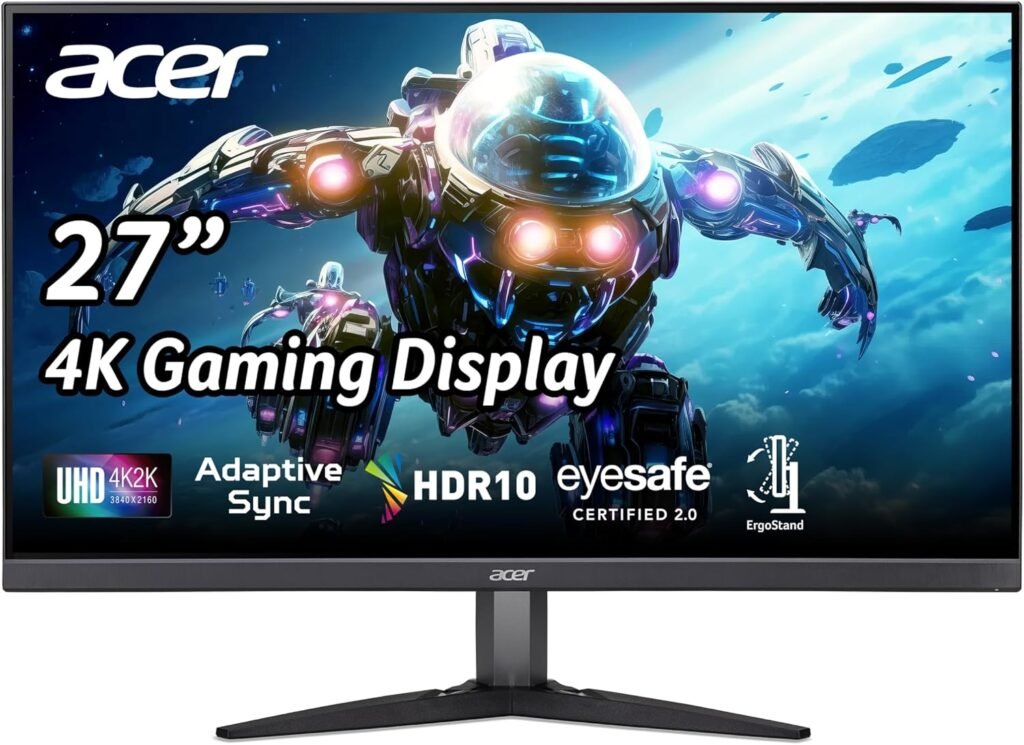 Acer Nitro 27 WQHD 2560 x 1440 PC Gaming Monitor | AMD FreeSync Premium | Up to 240Hz Refresh | Up to 0.5ms HDR350 | DCI-P3 90% | 1 x Display Port 1.4  2 x HDMI 2.1 | KG271U Xbmiipx