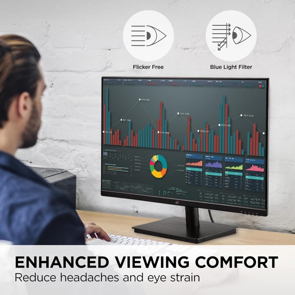 ViewSonic VA3209M 32 Inch IPS Full HD 1080p Monitor with Frameless Design, 75 Hz, Dual Speakers, HDMI, and VGA Inputs for Home and Office,Black