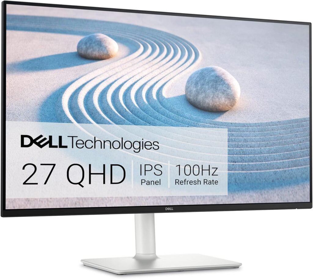 Dell S2725DS Monitor - 27 Inch, QHD (2560x2440) Display, 100Hz refresh rate, 1500:1 contrast ratio, TÜV Rheinland Eye comfort 4 Star, Integrated 2x5W speaker, Height/Tilt/Swivel/Pivot- Ash White color
