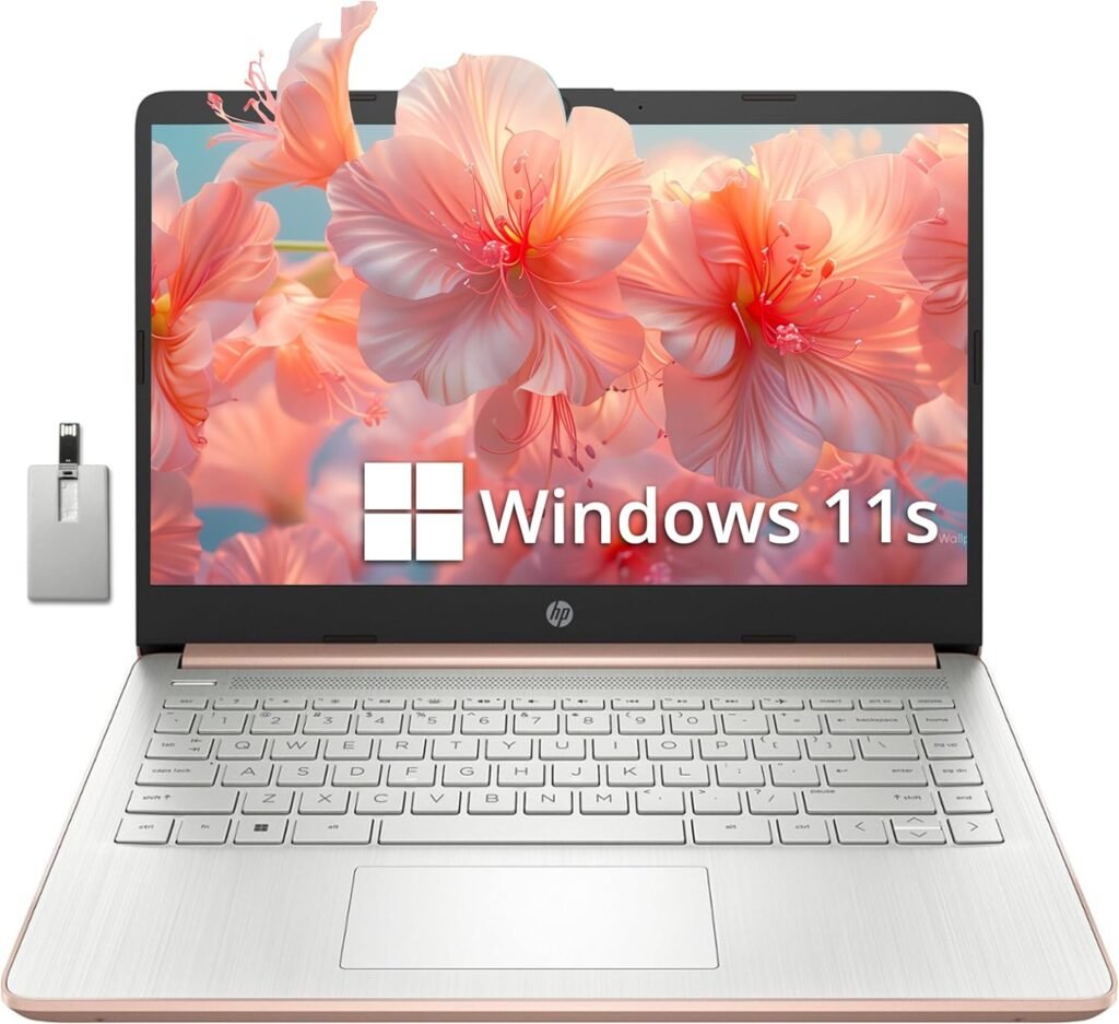 HP Stream 14 HD BrightView Laptop, Intel Celeron N4120, 16GB RAM, 256GB Storage (128GB eMMC + 128GB USB Card), Intel UHD Graphics, HD Camera, Fast Charge, 1 Year Office 365, Win 11 S, Gold