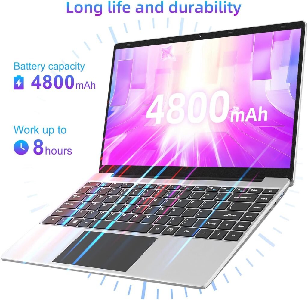 jumper Laptop Comuter 14 Inch, 12GB RAM 256GB SSD, Quad Core Celeron J4105 CPU(Up to 2.5GHz), FHD 1920x1080 Display, Dual Speakers, 35.52WH Battery, Windows 11 Laptops, Type-C, Mini HDMI, Gray, 16:9.