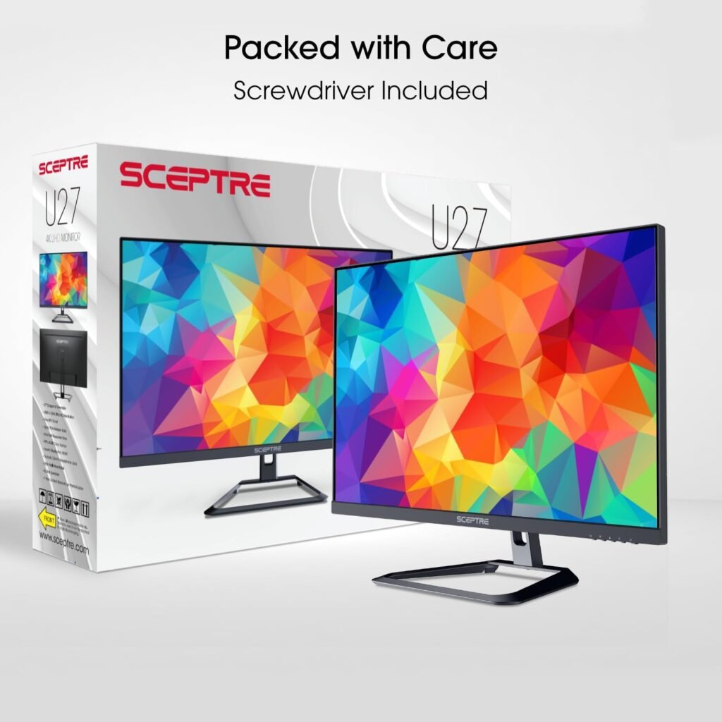 Sceptre 4K IPS 27 3840 x 2160 UHD Monitor up to 70Hz DisplayPort HDMI 99% sRGB Build-in Speakers, Black 2021 (U275W-UPT)