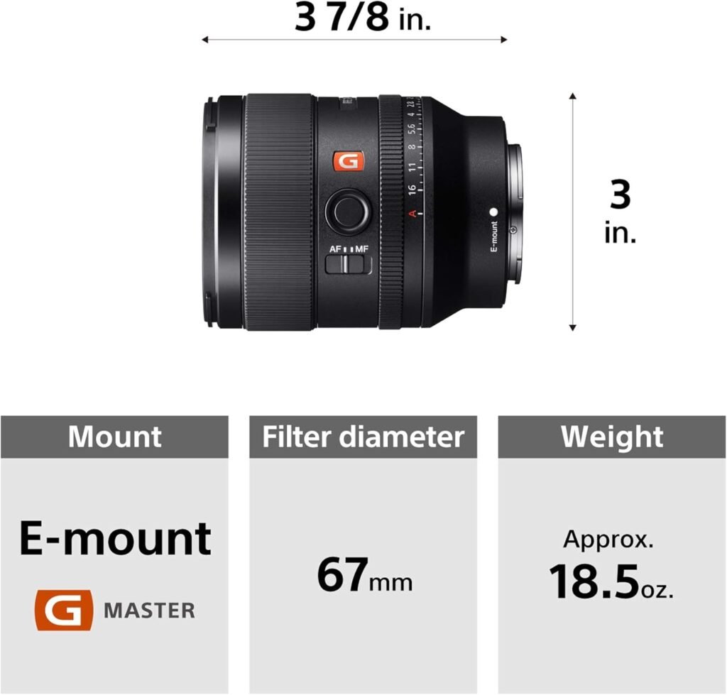 Sony FE 35mm F1.4 GM Full-Frame Large-Aperture Wide Angle G Master Lens Black
