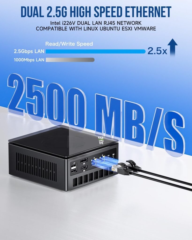 GMKtec Gaming Mini PC K8 Plus AMD Ryzen 7 8845HS(8C/16T, up to 5.1GHz) 64GB DDR5 RAM 1TB SSD, Desktop Computer Dual NIC 2.5G, HDMI 2.1, USB4