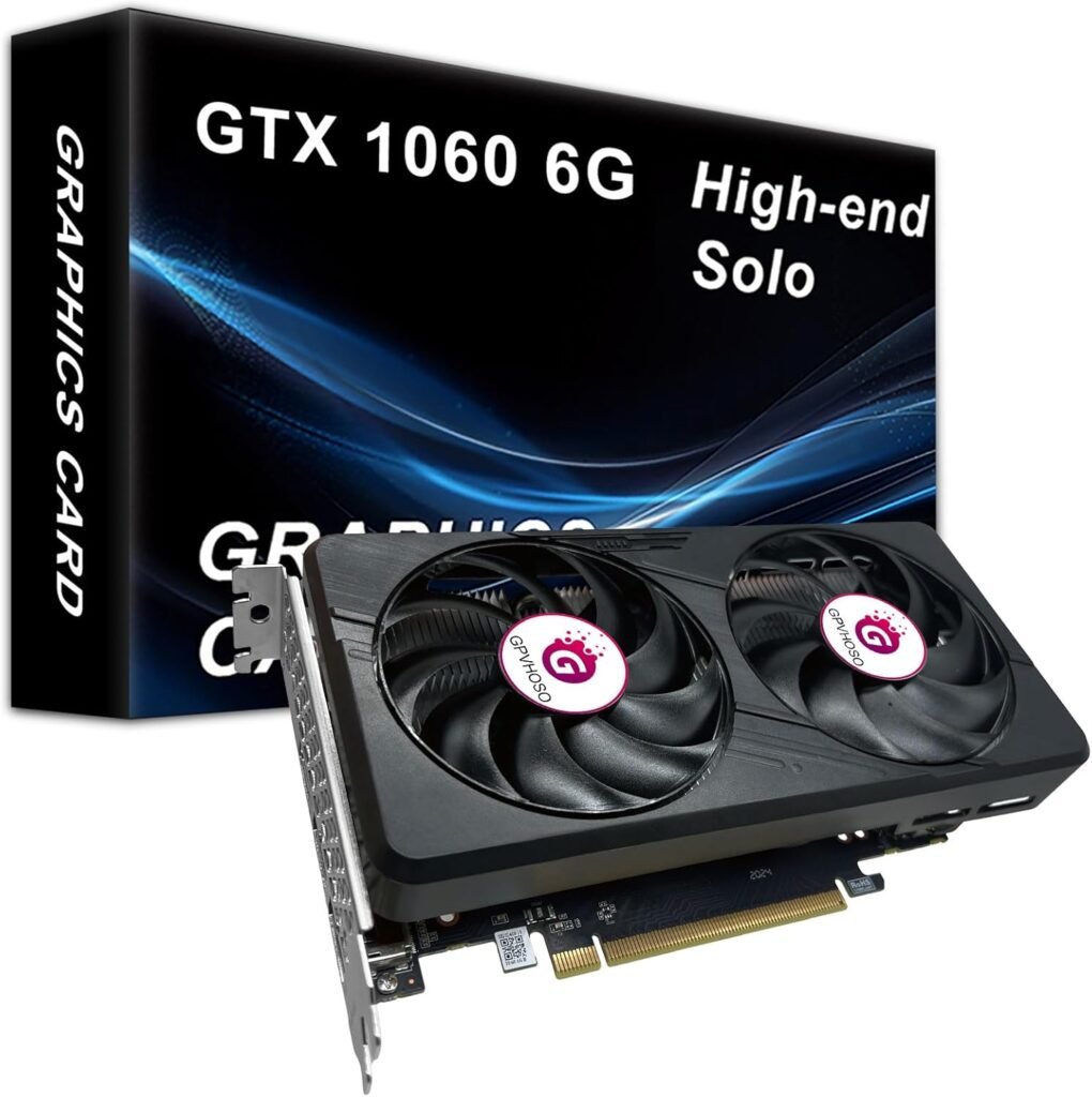 GTX 1060 6GB Computer Graphics Card, GDDR5 192bit 8K HDR VR Ready, 1060 Video Cards for Gaming PC, Tarjeta Gráfica Support Direct X12 PCIe3.0 * 16, Dual Cooling Fans, HDMI + 2*DP