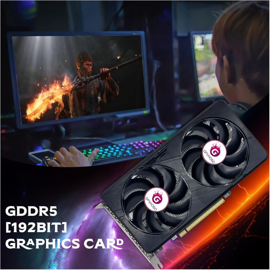 GTX 1060 6GB Computer Graphics Card, GDDR5 192bit 8K HDR VR Ready, 1060 Video Cards for Gaming PC, Tarjeta Gráfica Support Direct X12 PCIe3.0 * 16, Dual Cooling Fans, HDMI + 2*DP