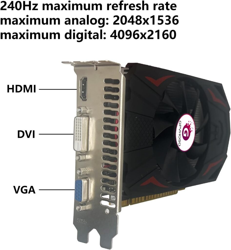 GTX 750Ti Graphics Card, 2GB GDDR5 128bit Direct X12 640SP Gaming Video Card, PCI Express 3.0x16 Interface, HDMI, DVI-D, VGA, Single Fan, Low Power GPU for Working Gaming