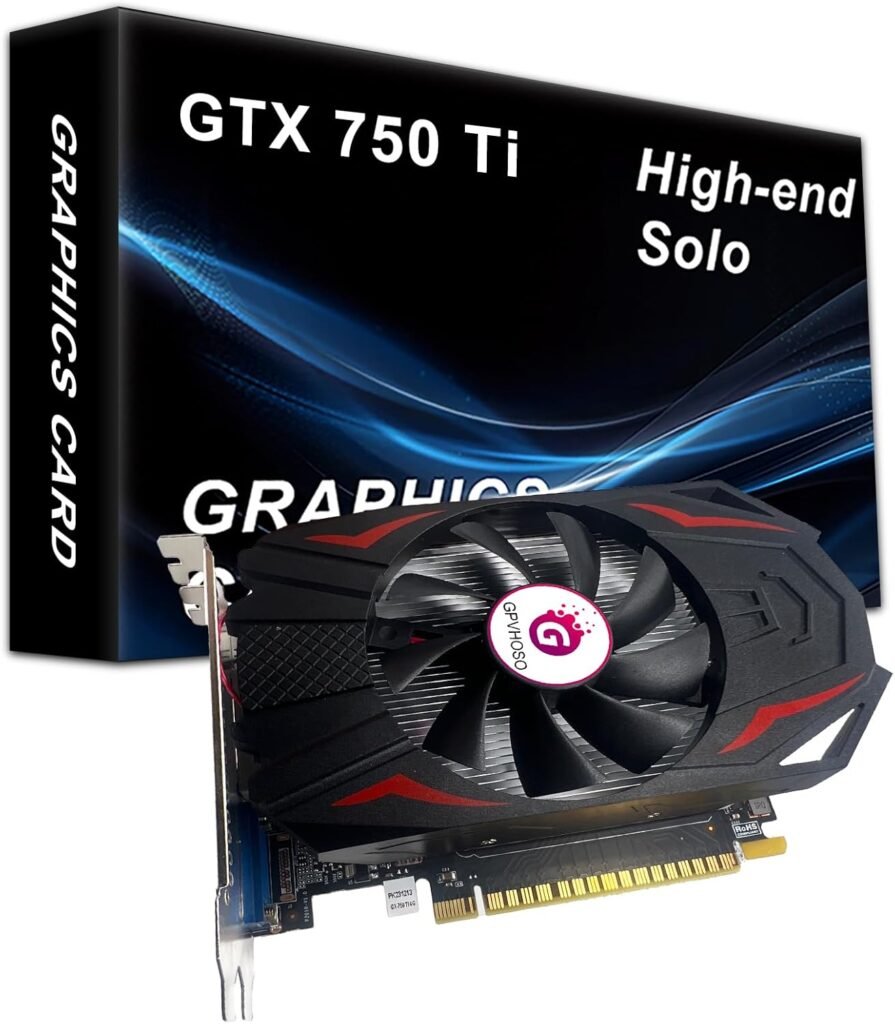 GTX 750Ti Graphics Card, 2GB GDDR5 128bit Direct X12 640SP Gaming Video Card, PCI Express 3.0x16 Interface, HDMI, DVI-D, VGA, Single Fan, Low Power GPU for Working Gaming