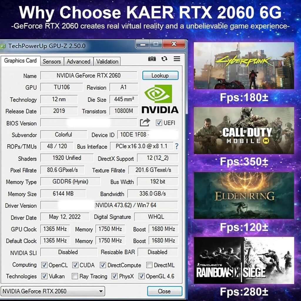 KAER RX580 8GB Graphics Card GDDR5 256bit Computer Graphics Card with Dual Fans 1284/7000MHz,PCI Express 3.0 Gaming Graphics Card, DVI HDMI DP Desktop
