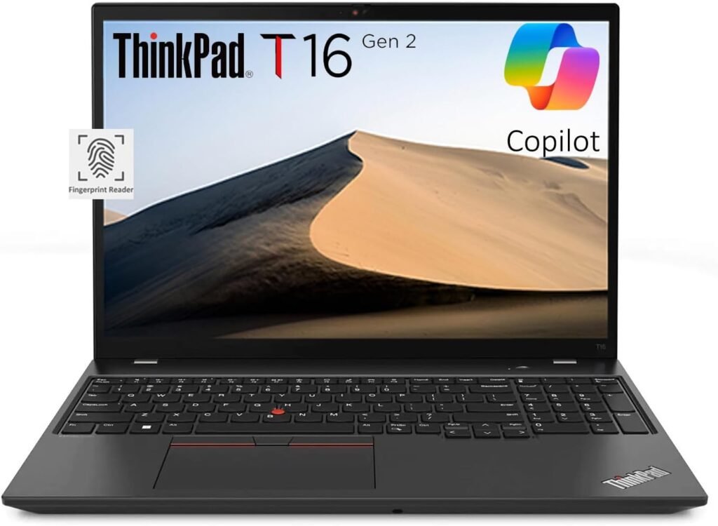 Lenovo ThinkPad T16 Gen 2 Business Laptop (16 FHD+ Anti-glare, Intel 10-Core i7-1355U, 32GB DDR5 RAM, 1TB SSD), Fingerprint, 2 x Thunderbolt 4, Webcam, Ethernet, Wi-Fi 6E, Win 11 Pro w/ AI Copilot