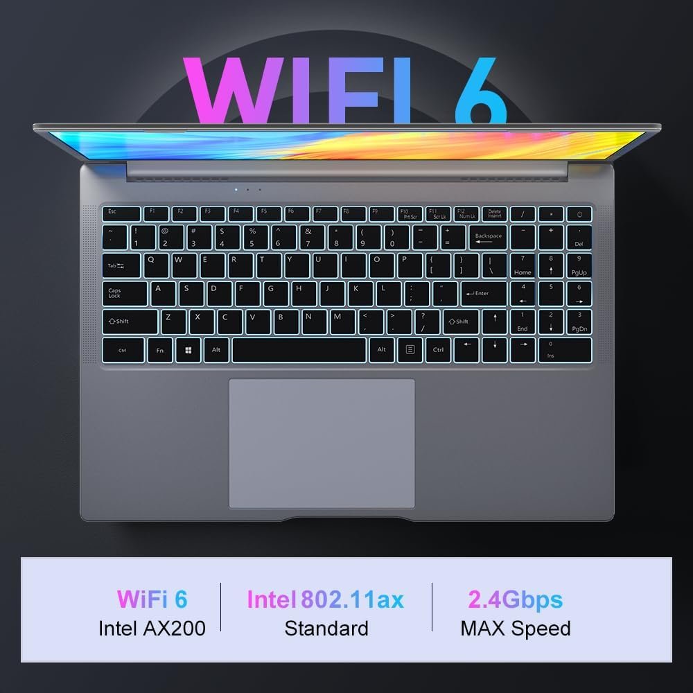 N16 Pro Gaming Laptop 16 inch 2.5K 2560 * 1600 IPS 120Hz Display 13th Intel Core i7-13620H 32GB DDR4 RAM 1TB PCIe SSD WiFi 6 Face Recognition Backlit Keyboard Computer Notebook Windows 11