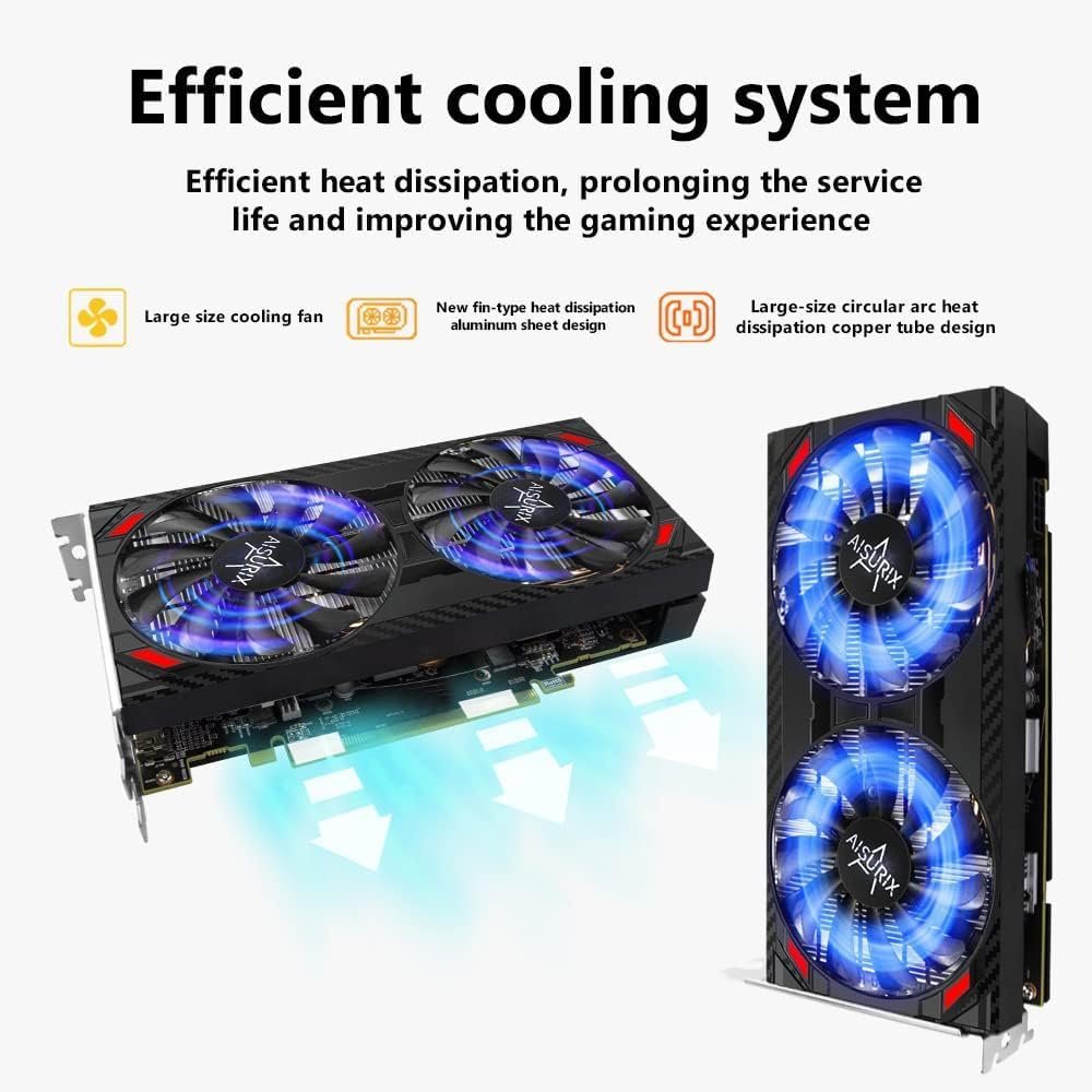 RX 5500 XT 8gb GDDR6 Graphics Card,128 Bit, 2XDP, HDMI, PCI Express 4.0X8, 8pin with Fan Intelligent System,Gaming PC Computer Video Cards with 2X DisplayPort +1X HDMI (Style 2)
