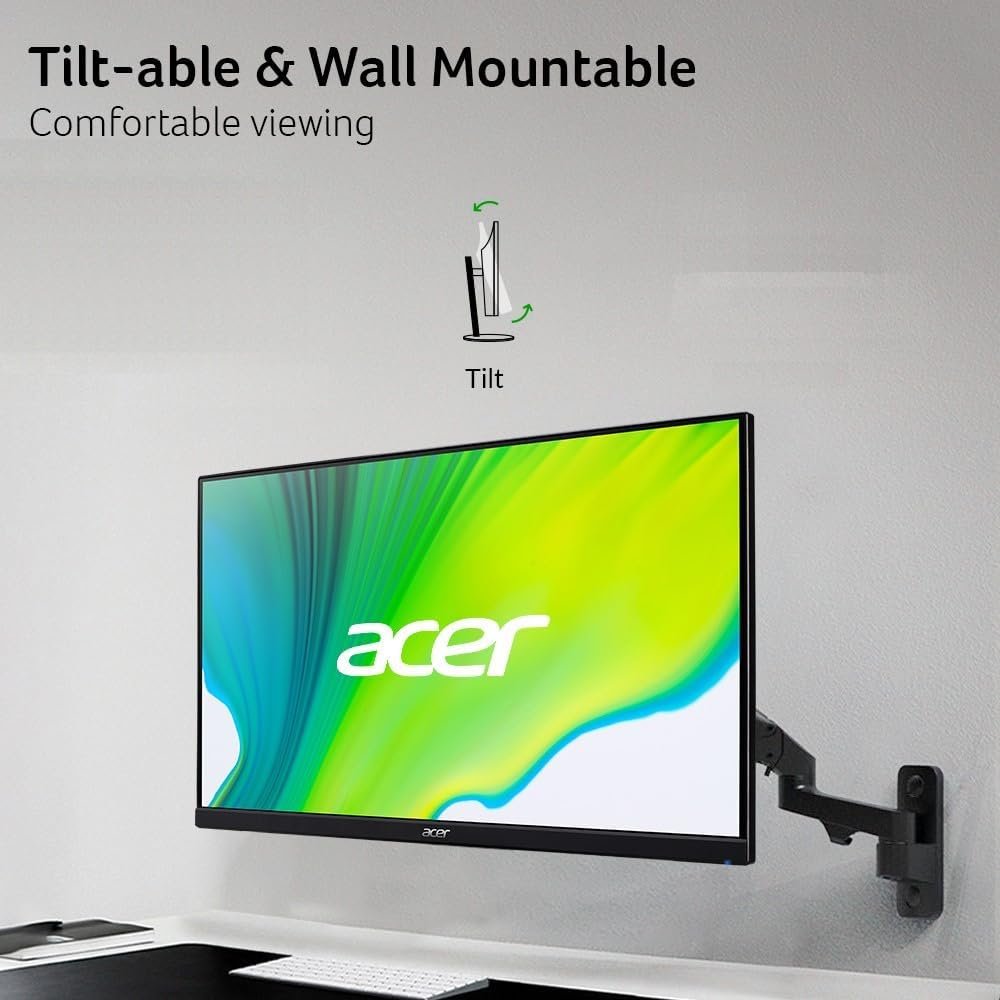 acer KB272 G0bi 27 IPS Full HD (1920 x 1080) Gaming Office Monitor | Adaptive-Sync Support (FreeSync Compatible) | Up to 120Hz Refresh | 1ms (VRB) | sRGB 99% | Tilt | HDMI  VGA Ports