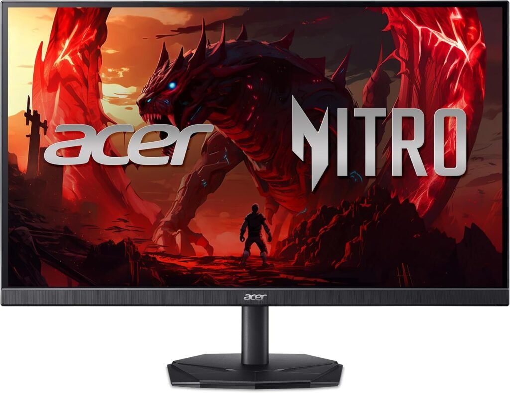 Acer Nitro KG241Y Sbiip 23.8” Full HD (1920 x 1080) VA Gaming Monitor | AMD FreeSync Premium Technology | 165Hz Refresh Rate | 1ms (VRB) | ZeroFrame Design | 1 x Display Port 1.2  2 x HDMI 2.0,Black