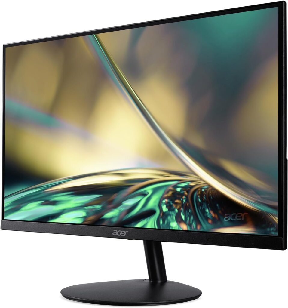 acer SB240Y G0bi 23.8 IPS Full HD Ultra-Slim Edge-to-Edge Gaming Office Monitor | Adaptive-Sync Support (FreeSync Compatible) | Up to 120Hz Refresh | 1ms (VRB) | Tilt | HDMI  VGA Ports | Black