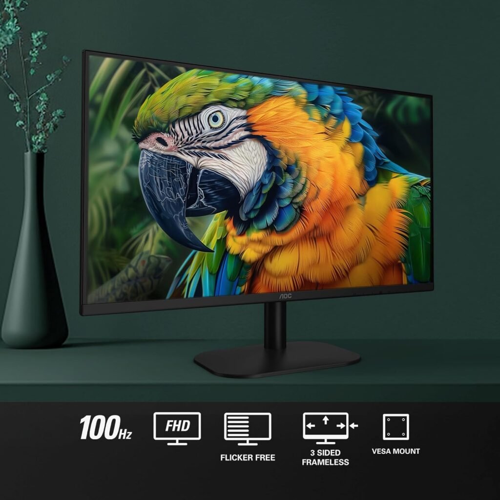 AOC 22B2HM2 22 Full HD (1920 x 1080) 100Hz LED Monitor, Adaptive Sync, VGA x1, HDMI x1, Flicker-Free, Low Blue Light, HDR Ready, VESA, Tilt Adjust, Earphone Out, Eco-Friendly