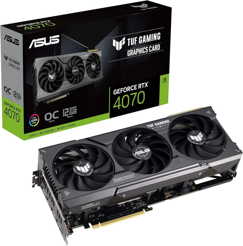 ASUS TUF Gaming NVIDIA GeForce RTX™ 4070 OC Edition Gaming Graphics Card (PCIe 4.0, 12GB GDDR6X, HDMI 2.1, DisplayPort 1.4a)