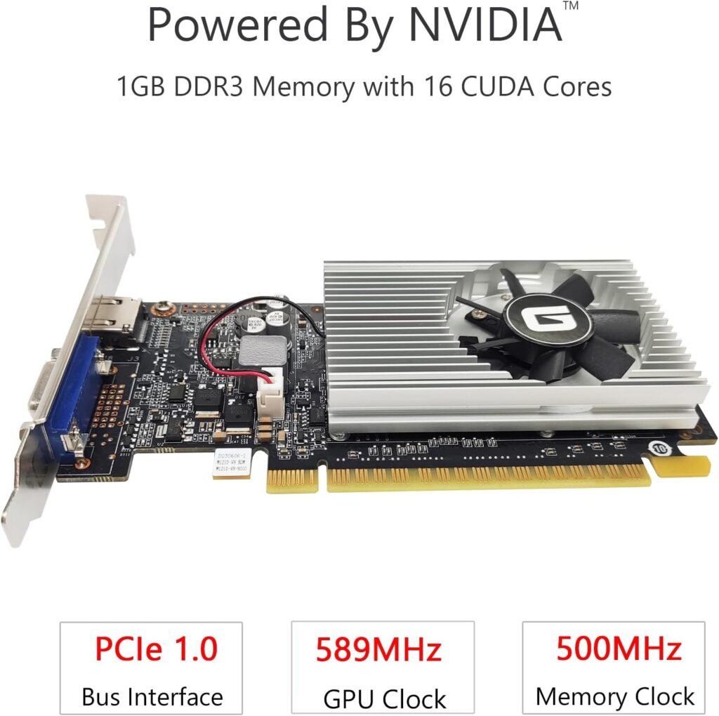 GeForce GT 210 1024 MB DDR3 Low Profile Graphics Card, PCI Express 1.0 x16, Entry Level GPU for PC, SFF and HTPC (HDMI/VGA)