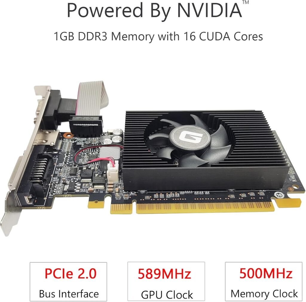 GeForce GT 210 1024 MB DDR3 Low Profile Graphics Card, PCI Express 1.0 x16, Entry Level GPU for PC, SFF and HTPC (HDMI/VGA)