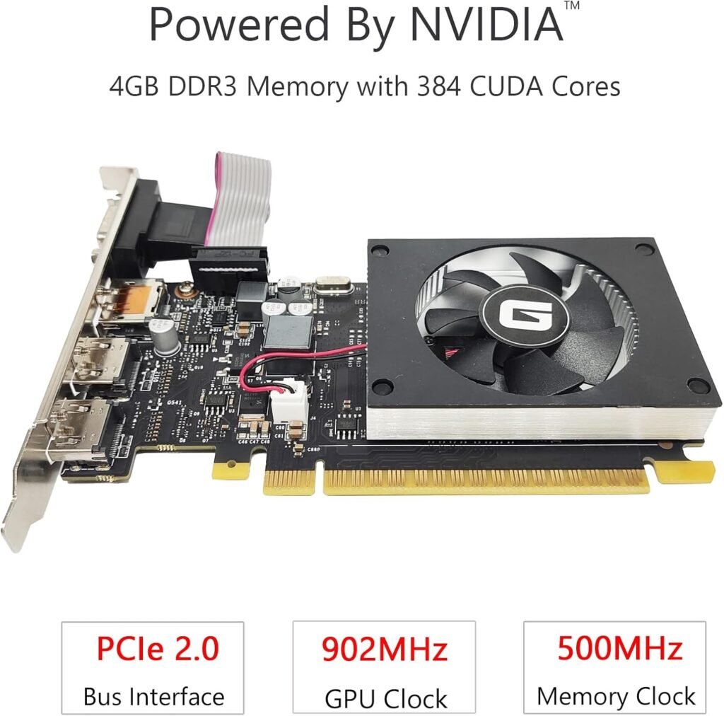 GeForce GT 730 2G Low Profile Graphics Card, 2X HDMI, VGA, DDR3, PCI Express 1.0 x16, Entry Level GPU for PC, SFF and HTPC