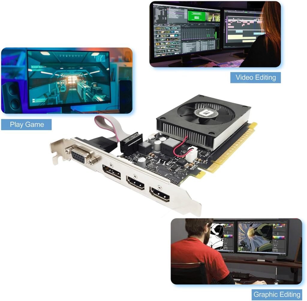 GeForce GT 730 2G Low Profile Graphics Card, 2X HDMI, VGA, DDR3, PCI Express 1.0 x16, Entry Level GPU for PC, SFF and HTPC