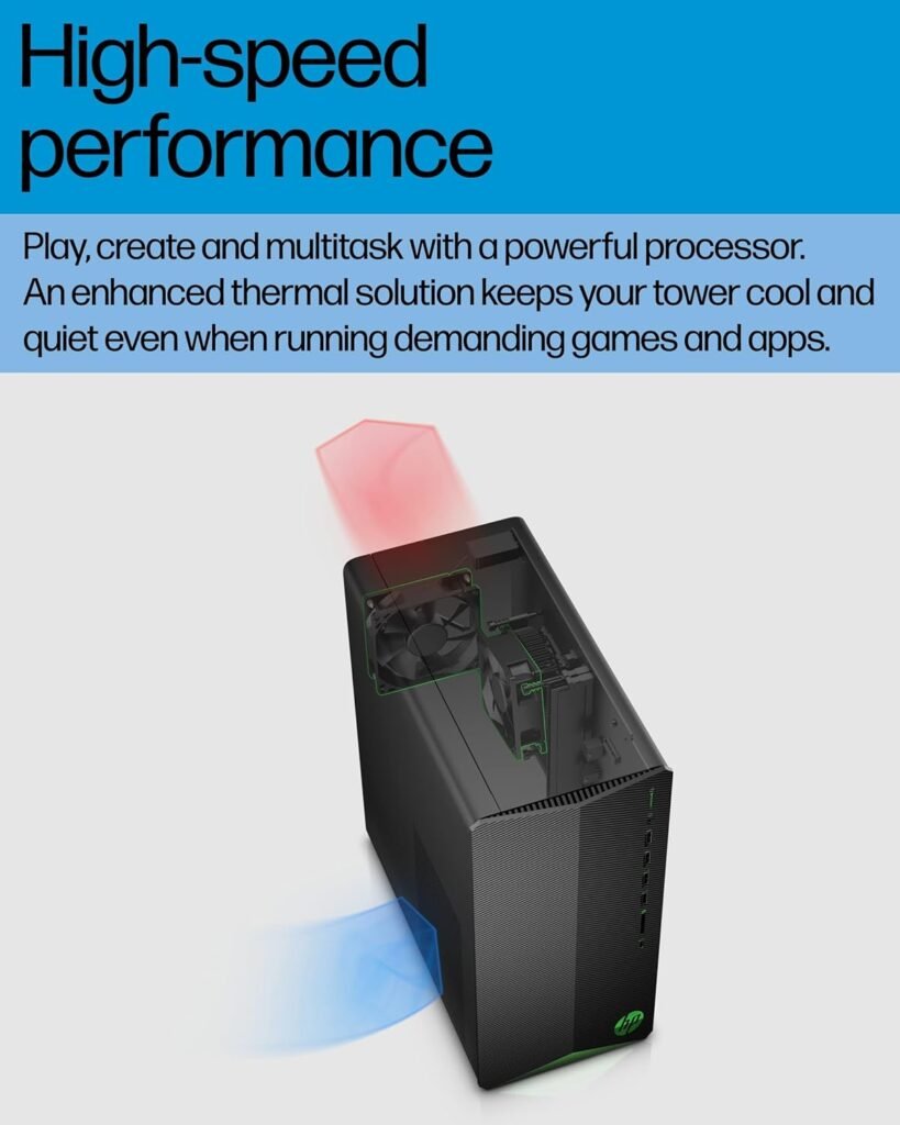 HP Pavilion Tower Desktop Computer, Intel 8-Core i7-11700F up to 4.9GHz, 16GB DDR4 RAM, 1TB PCIe SSD, GeForce GT 610 2GB, WiFi 6, Bluetooth, Type-C, RJ-45, HDMI, Windows 11 Pro, WE/PGPY