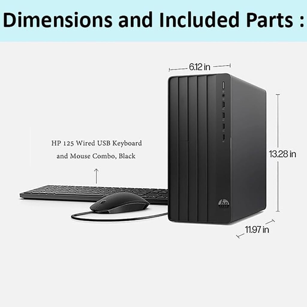 HP Pro Tower 290 G9 Business Desktop Computer, 12th Gen Intel 4-Core Processor (Beat i5-10600), 16GB DDR4 RAM, 1TB PCIe SSD, WiFi Adapter, RJ-45, HDMI, VGA, KB  Mouse, Windows 11 Pro