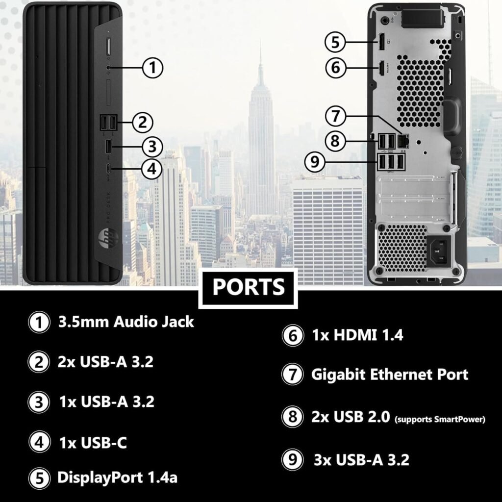 HP ProDesk 400 G9 SFF Business Desktop Computer, Intel CPU, 32GB RAM, 1TB PCle SSD, Dual 4K Display Support, USB-C, HDMl, RJ-45, Wi-Fi, Wired Keyboard  Mouse, Windows 11 Pro