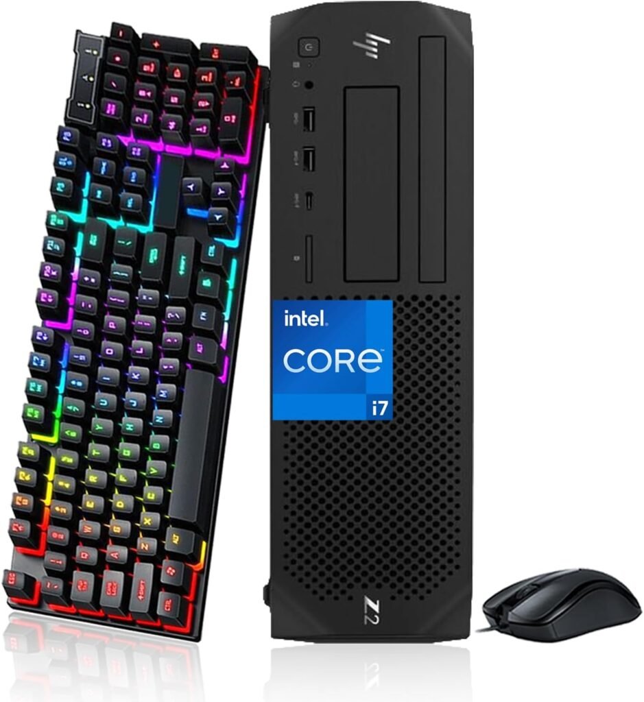 HP Z2 G4 SFF Workstation Desktop Computer, Intel Core i7-8700 3.2GHz, 16GB DDR4 RAM, 1TB SSD, Keyboard  Mouse, 2 DisplayPorts (4K Support), Windows 10 Pro(Renewed)