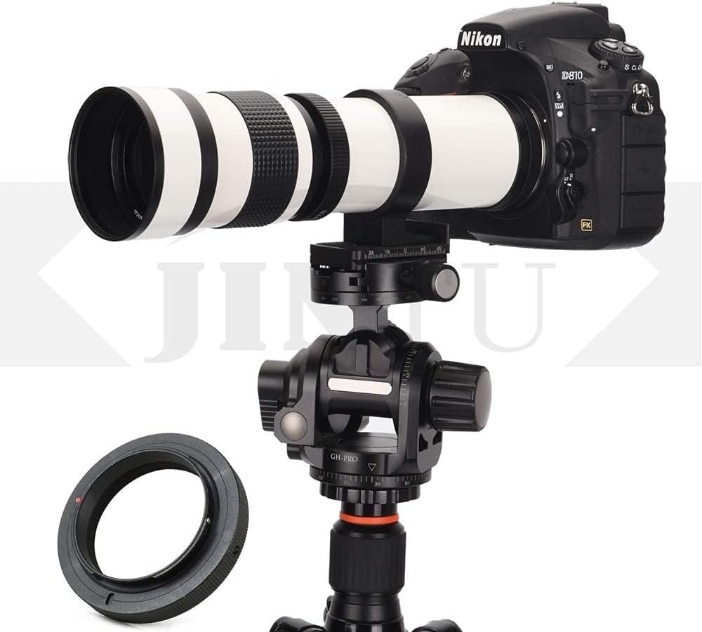 JINTU Telephoto Lens 420-1600mm F/8.3 for Canon EF Manual Zoom Lens 4000D 2000D 1200D T8i T7 T7i T6 T6s T6i T5 T5i 80D 77D 700D 70D 60D 50D 5D 6D 7D 600D 550D SLR Camera Lens Wildlife Moon