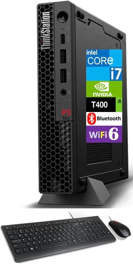 Lenovo ThinkStation P3 Tiny Workstation Mini Desktop (Intel i7-14700 vPro 20-Cores, T400 4GB, 64GB DDR5, 1TB PCIe SSD, WiFi 6, Bluetooth 5.2, 300W PSU, RJ-45, 1x DP; 3X mDP, HDMI, Win 11 Pro)