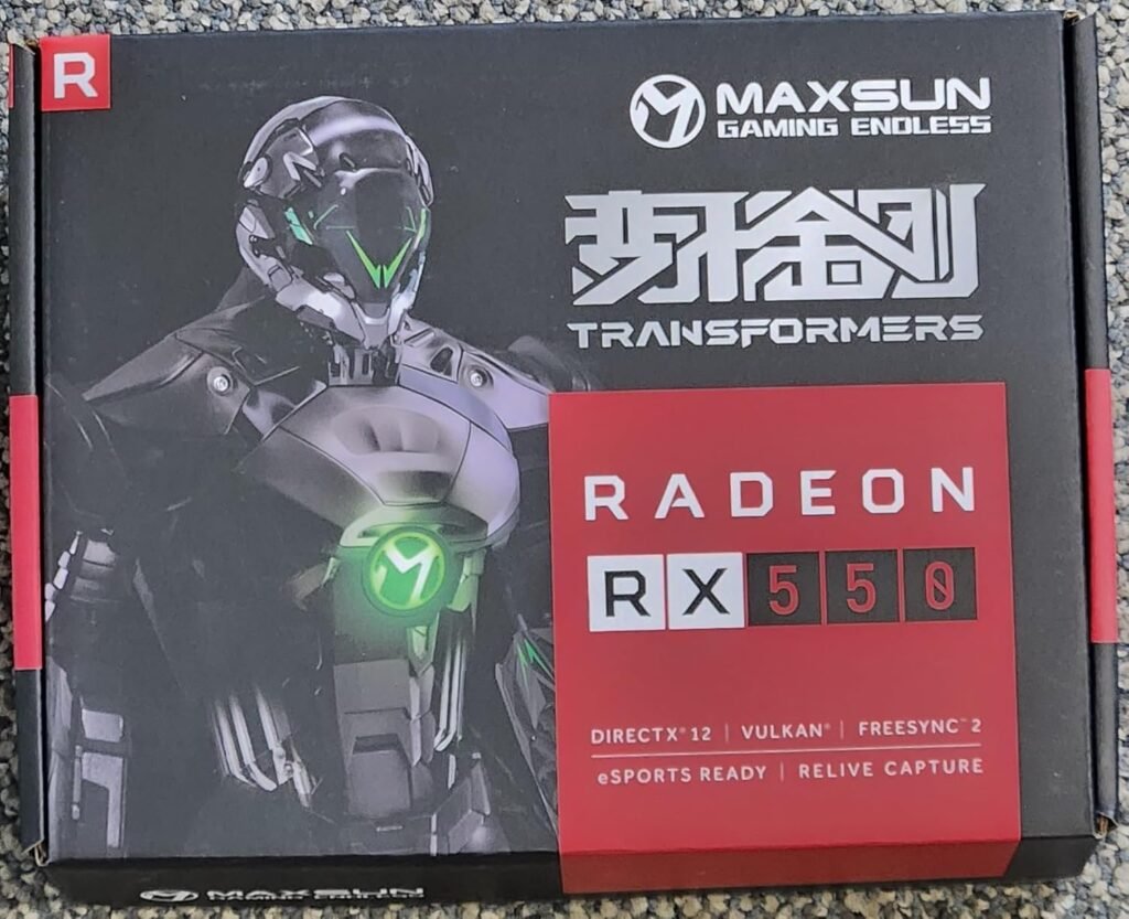 maxsun AMD Radeon RX 550 4GB GDDR5 ITX Computer PC Gaming Video Graphics Card GPU 128-Bit DirectX 12 PCI Express X16 3.0 DVI-D Dual Link, HDMI, DisplayPort